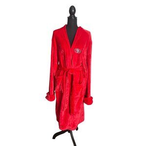 Northwest Company Men's Candy Apple Red San Francisco 49er's Plush Bathrobe L/XL